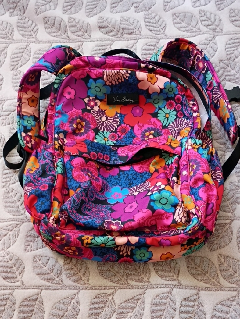 Vera Bradley Bright Floral Pink Blue Teal Backpack
